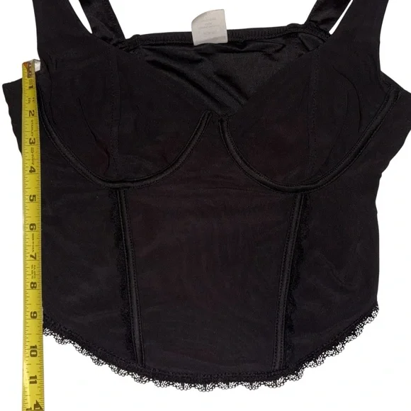 No Boundaries Black Corset-Style Tank Top with Lace Trim - Picture 8 of 11